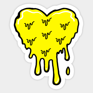 Yellow Melting Acid Heart Sticker